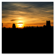 atardecer en Plaza Catalunya
