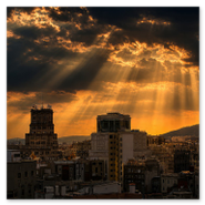 atardecer en Plaza Catalunya