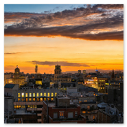 Plaza Catalunya al atardecer